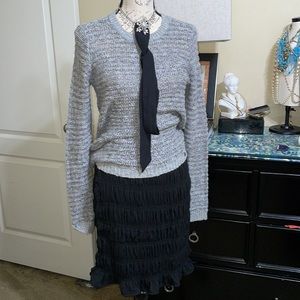 Abercrombie Silver Sparkle Open Knit Sweater